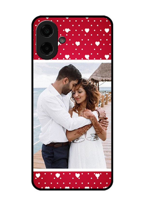 Samsung Galaxy M07 Custom Glass Phone Case - Hearts Mobile Case Design