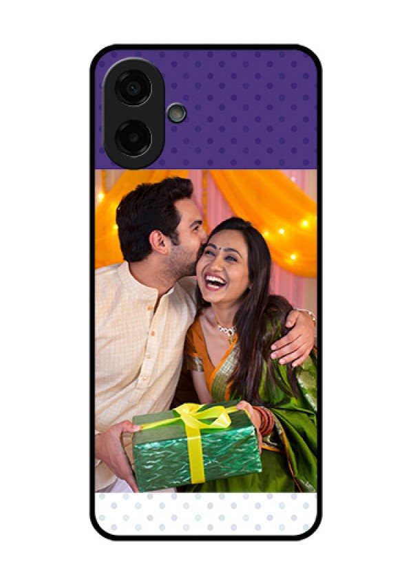 Samsung Galaxy M07 Custom Glass Phone Case - Violet Colored Pattern Design