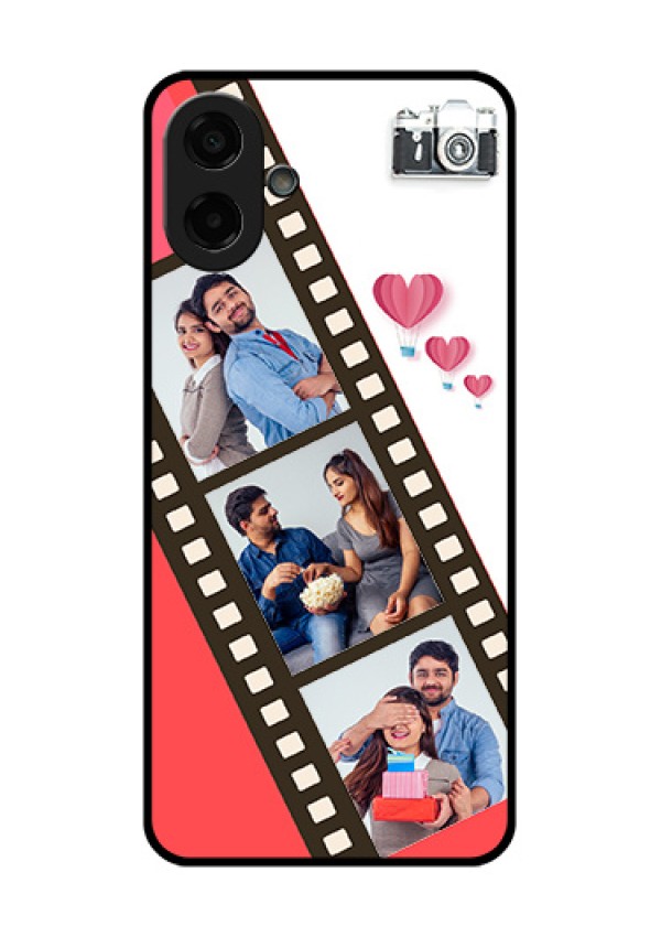Samsung Galaxy M07 Custom Glass Phone Case - 3 Image Holder With Film Reel