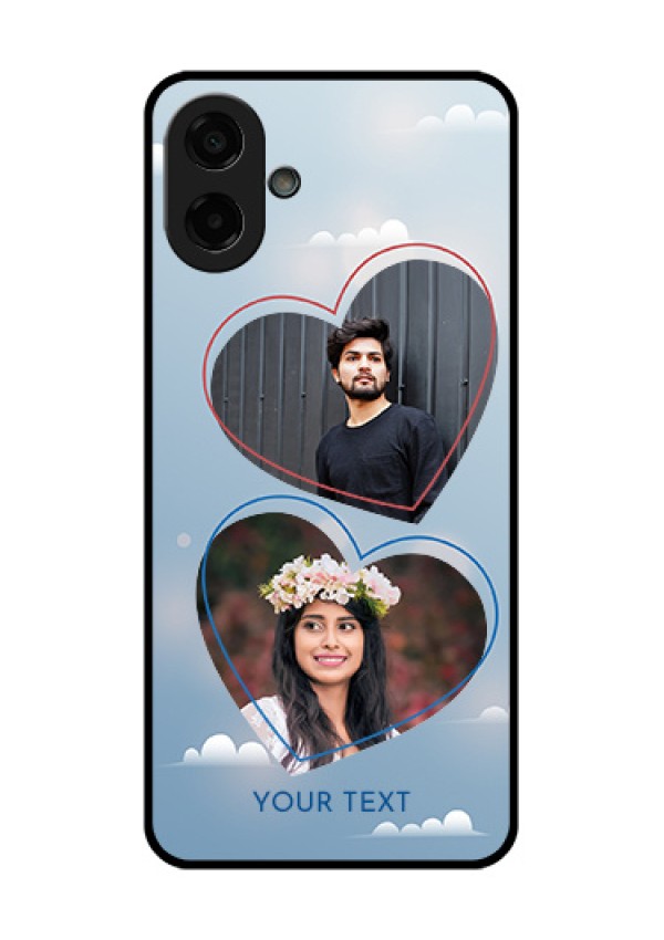 Samsung Galaxy M07 Custom Glass Phone Case - Blue Color Couple Design