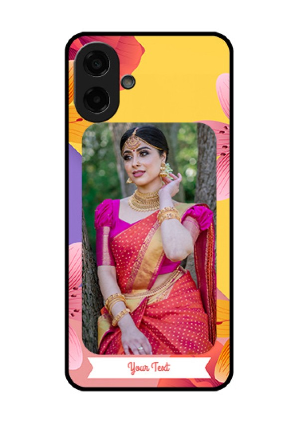Samsung Galaxy M07 Custom Glass Phone Case - 3 Image With Vintage Floral Design