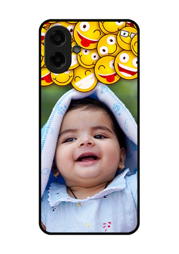 Samsung Galaxy M07 Custom Glass Phone Case - With Smiley Emoji Design