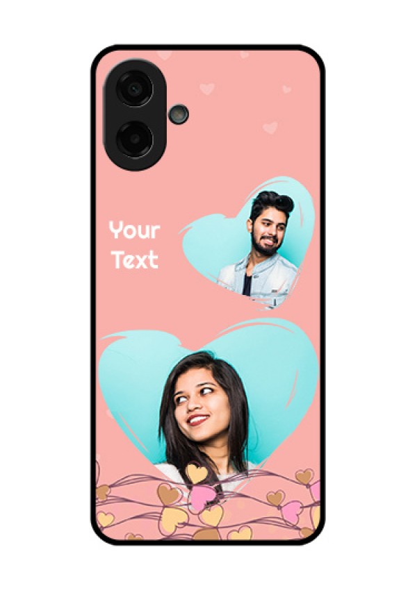 Samsung Galaxy M07 Custom Glass Phone Case - Love Doodle Design