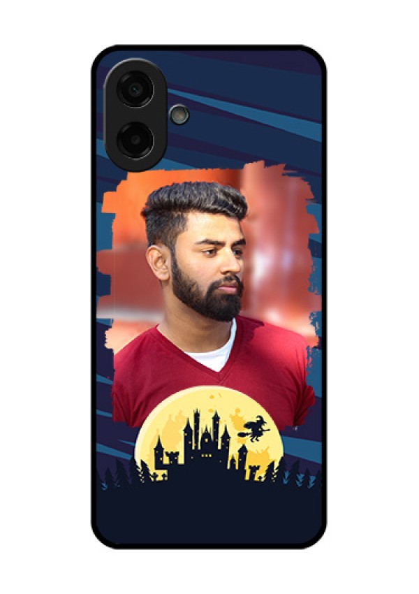 Samsung Galaxy M07 Custom Glass Phone Case - Halloween Witch Design