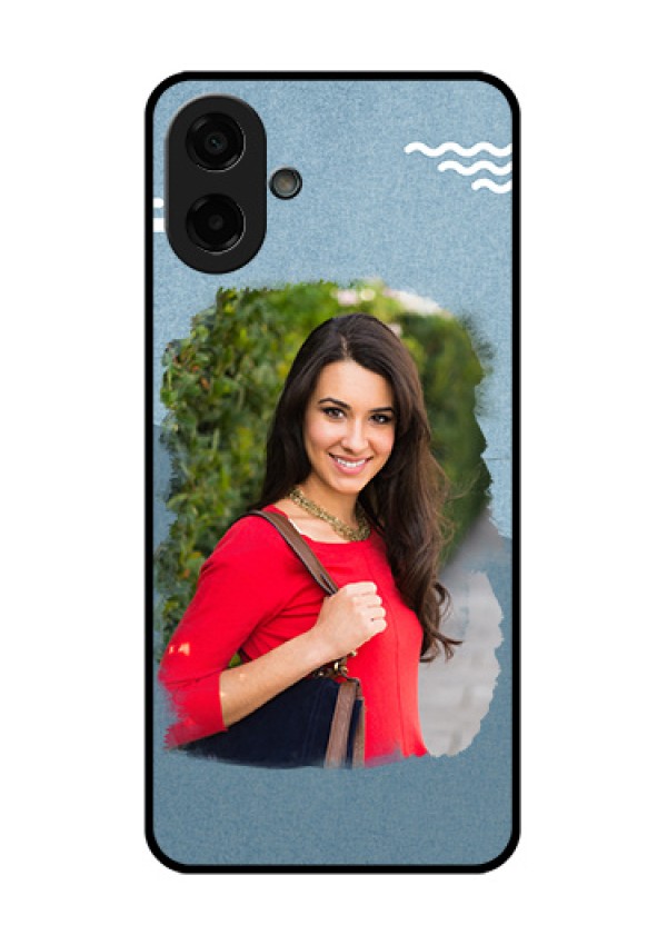 Samsung Galaxy M07 Custom Glass Phone Case - Grunge Line Art Design