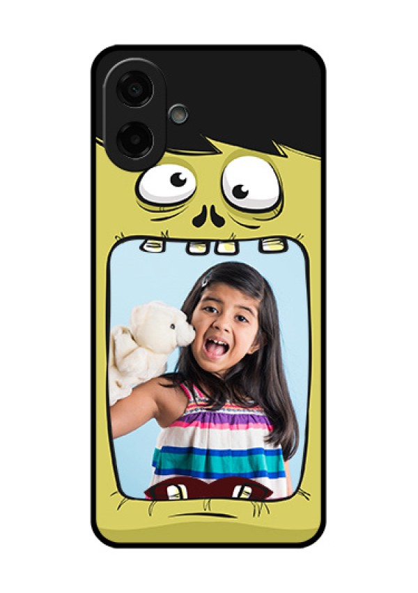 Samsung Galaxy M07 Custom Glass Phone Case - Cartoon Monster Back Case Design