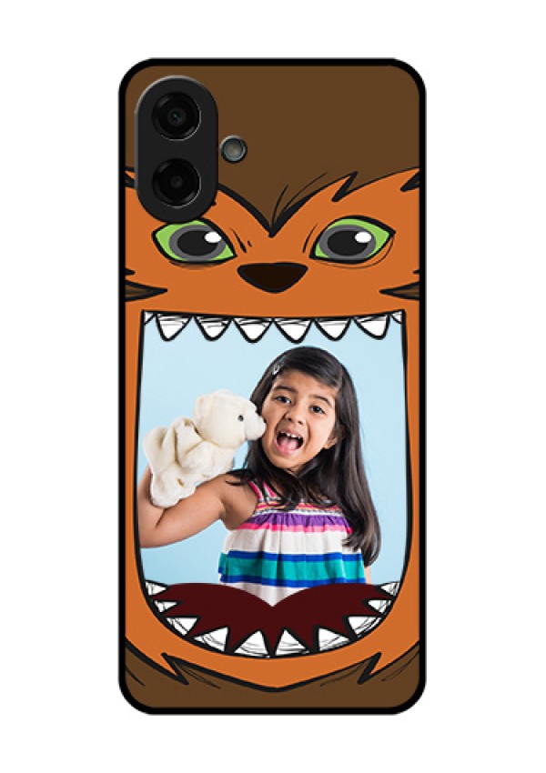 Samsung Galaxy M07 Custom Glass Phone Case - Owl Monster Back Case Design