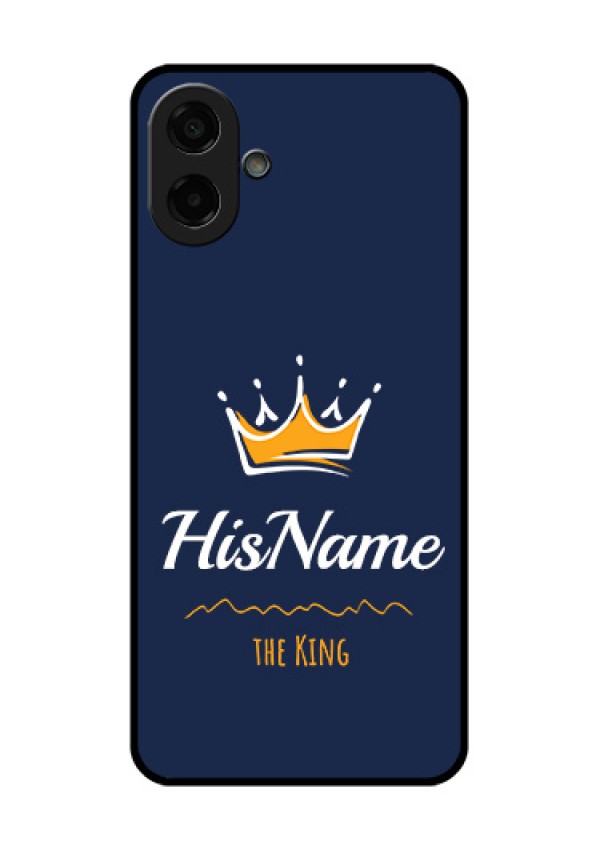 Samsung Galaxy M07 Custom Glass Phone Case - King With Name Design