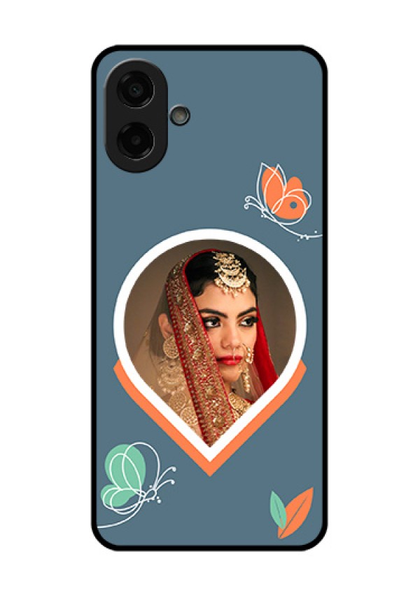 Samsung Galaxy M07 Custom Glass Phone Case - Droplet Butterflies Design