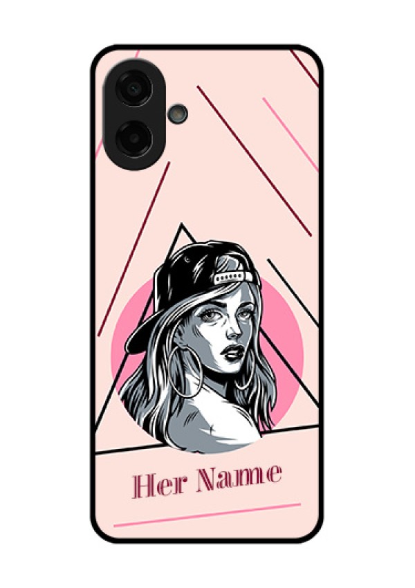 Samsung Galaxy M07 Custom Glass Phone Case - Rockstar Girl Design