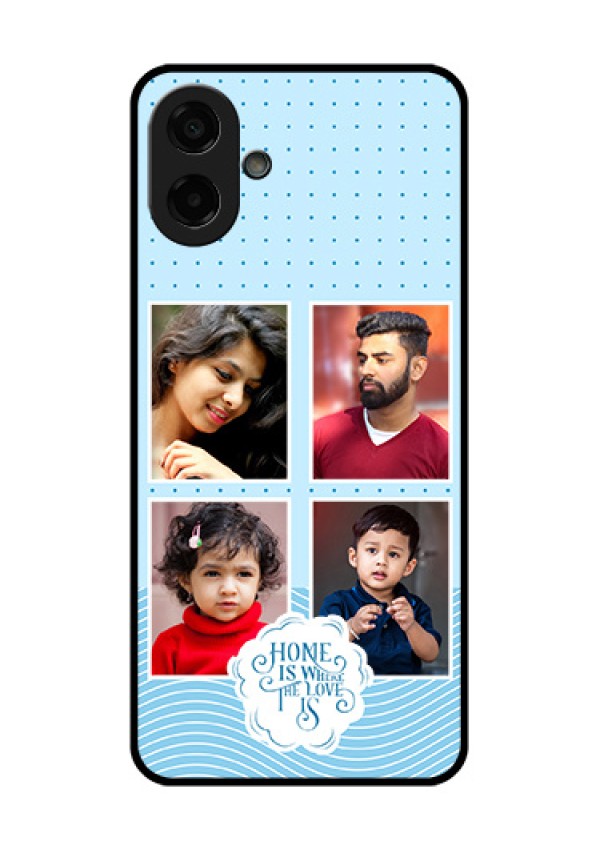 Samsung Galaxy M07 Custom Glass Phone Case - Cute Love Quote With 4 Pic Upload Design