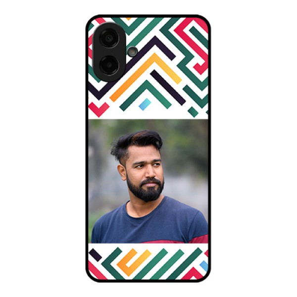 Samsung Galaxy M07 Custom Glass Phone Case - Colorful Maze Pattern Design Samsung Galaxy M07 Custom Glass Phone Case - Colorful Maze Pattern Design