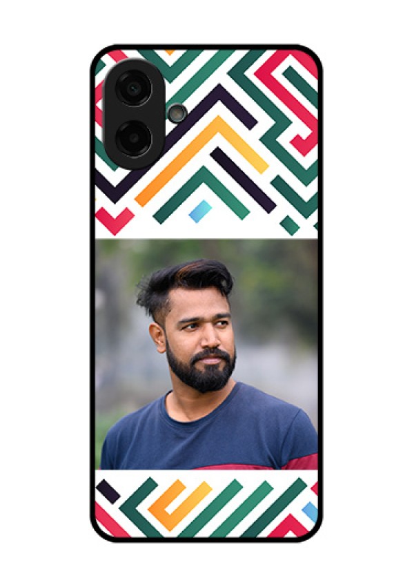Samsung Galaxy M07 Custom Glass Phone Case - Colorful Maze Pattern Design