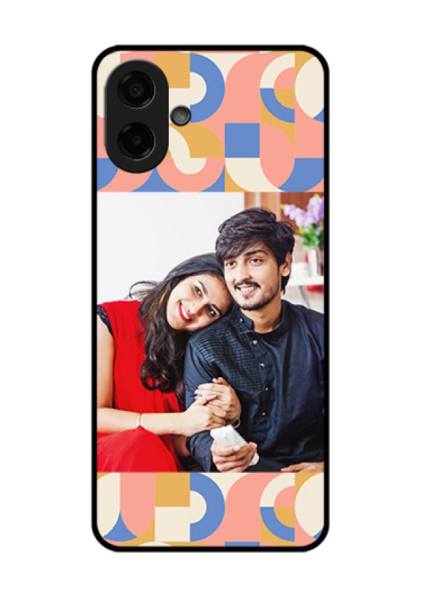 Samsung Galaxy M07 Custom Glass Phone Case - Semi - Circle Maze Pattern Design