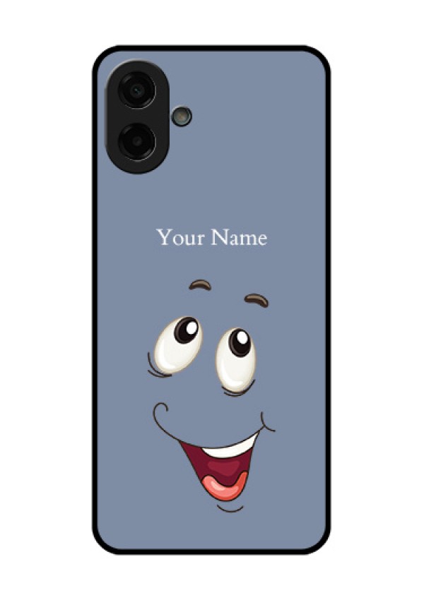 Samsung Galaxy M07 Custom Glass Phone Case - Laughing Cartoon Face Design