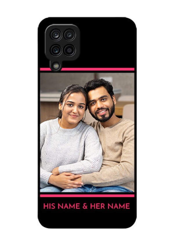 Galaxy M12 Custom Glass Mobile Case - with Add Text Design