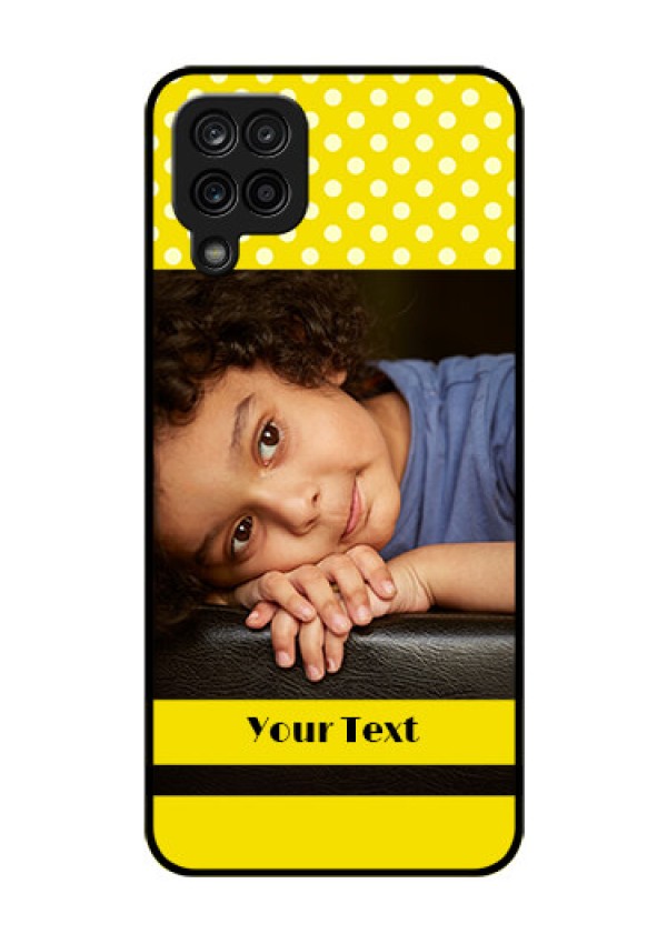 Galaxy M12 Custom Glass Phone Case - Bright Yellow Case Design