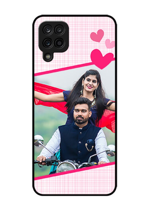 Galaxy M12 Custom Glass Phone Case - Love Shape Heart Design