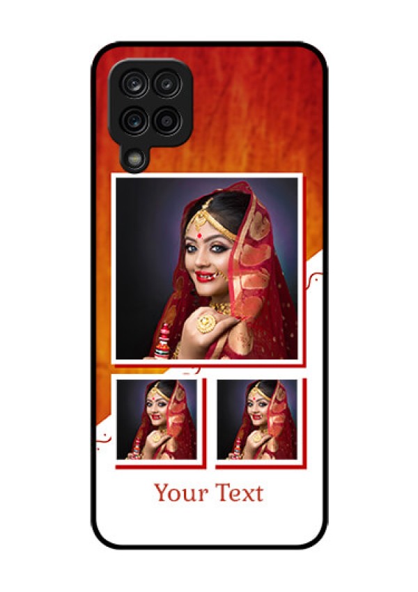 Galaxy M12 Custom Glass Phone Case - Wedding Memories Design