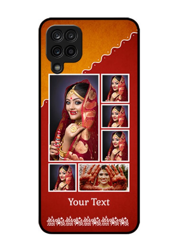 Galaxy M12 Personalized Glass Phone Case - Wedding Pic Upload Design