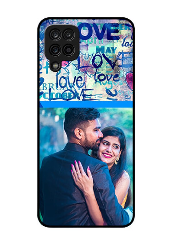Galaxy M12 Custom Glass Mobile Case - Colorful Love Design