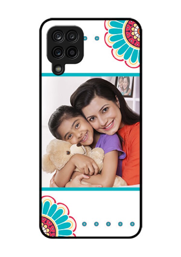 Galaxy M12 Custom Glass Phone Case - Flower Design