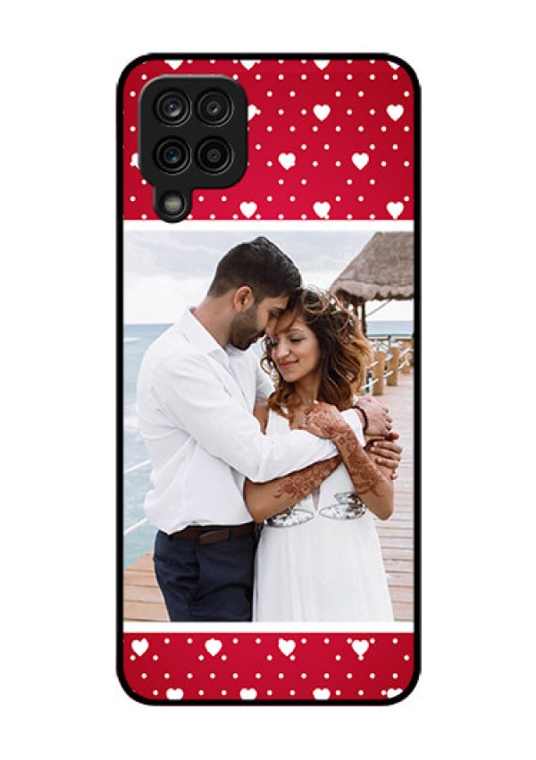 Galaxy M12 Photo Printing on Glass Case - Hearts Mobile Case Design