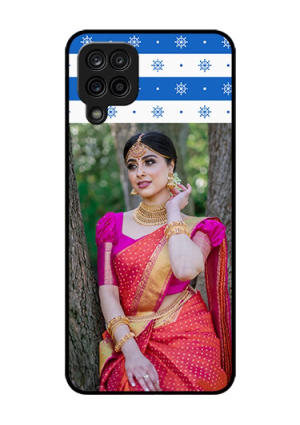 Galaxy M12 Photo Printing on Glass Case - Snow Pattern Design