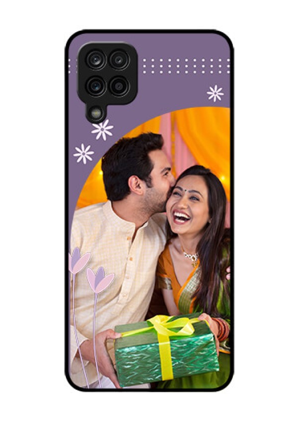 Galaxy M12 Custom Glass Mobile Case - Lavender flowers design 