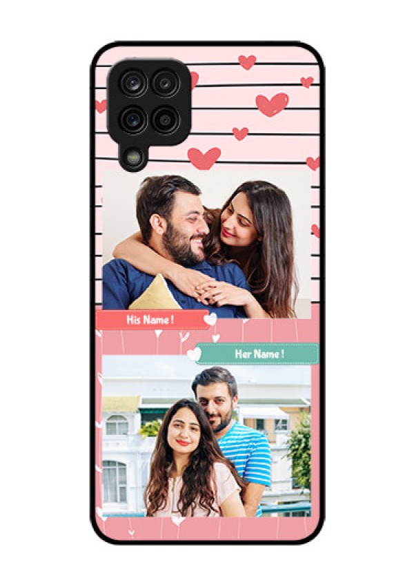 Galaxy M12 Custom Glass Mobile Case - Photo with Heart Design
