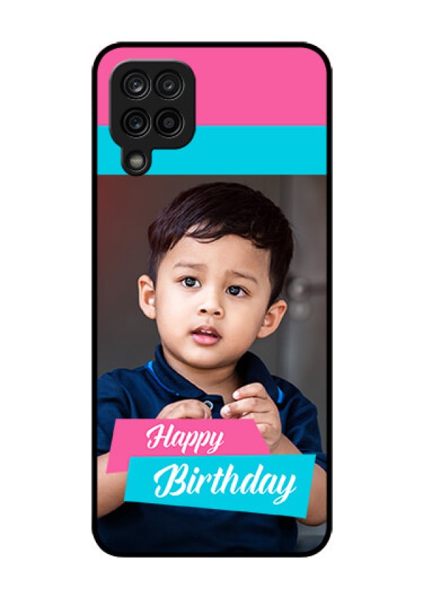 Galaxy M12 Personalized Glass Phone Case - Image Holder with 2 Color Design