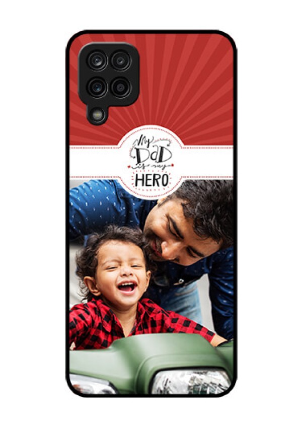 Galaxy M12 Photo Printing on Glass Case - My Dad Hero Design