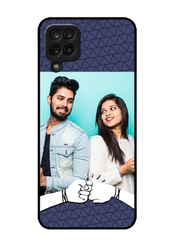 Galaxy M12 Photo Printing on Glass Case - with Best Friends Design 