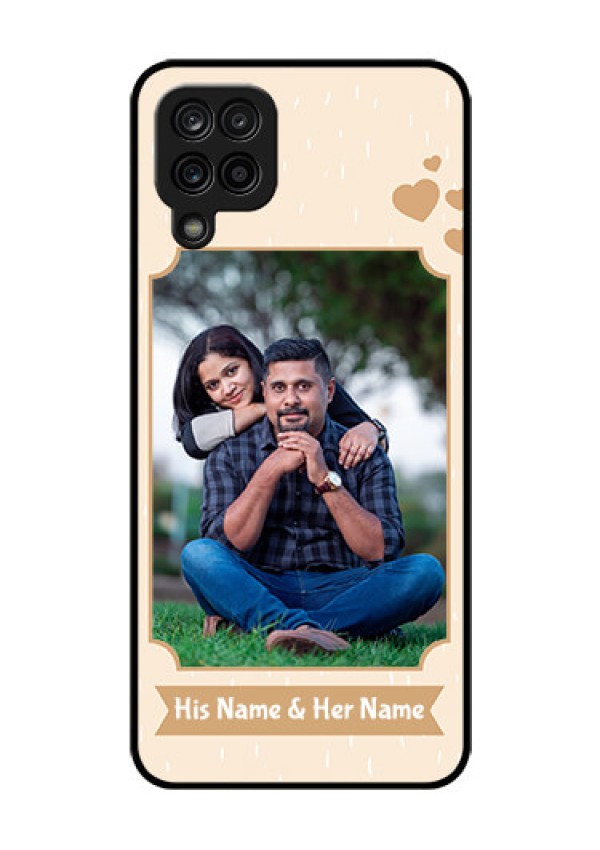 Galaxy M12 Custom Glass Phone Case - with confetti love design 