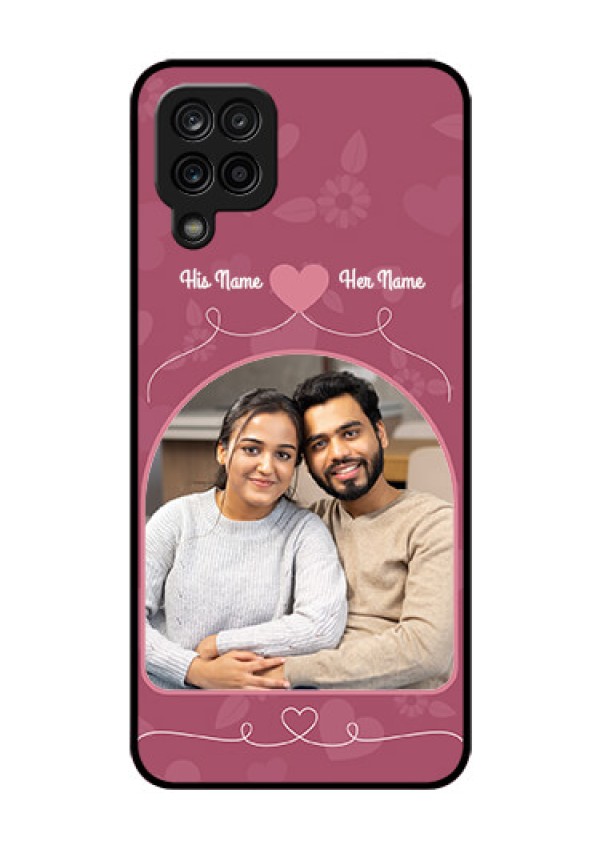 Galaxy M12 Photo Printing on Glass Case - Love Floral Design
