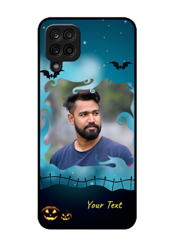Galaxy M12 Custom Glass Phone Case - Halloween frame design