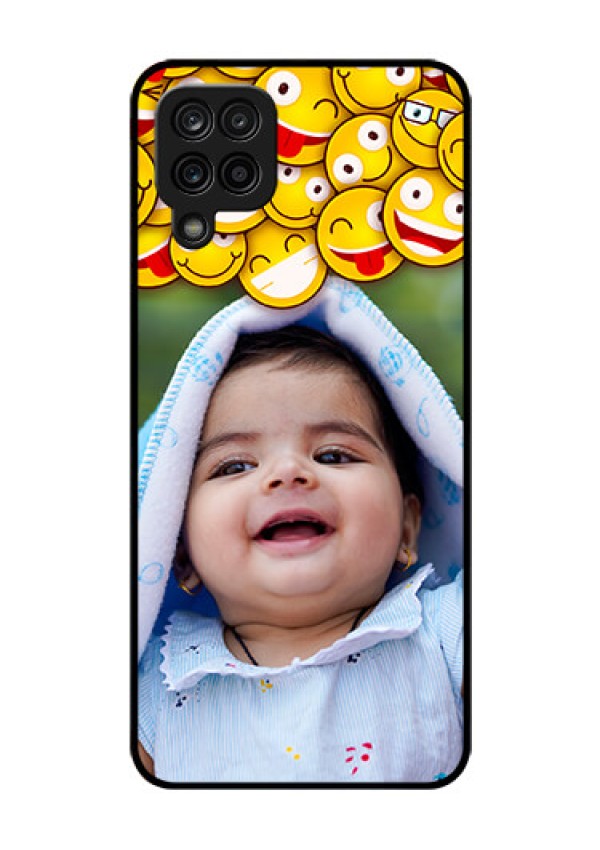 Galaxy M12 Custom Glass Mobile Case - with Smiley Emoji Design
