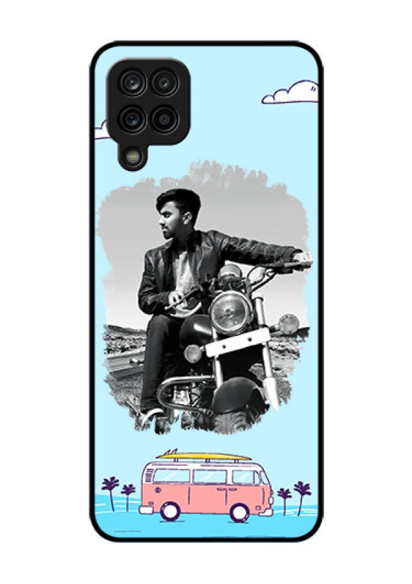 Galaxy M12 Photo Printing on Glass Case - Travel & Adventure Design