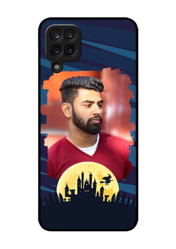 Galaxy M12 Photo Printing on Glass Case - Halloween Witch Design 