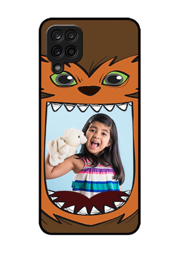 Galaxy M12 Photo Printing on Glass Case - Owl Monster Back Case Design