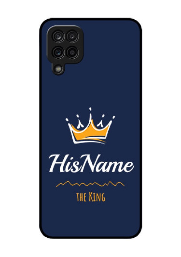 Galaxy M12 Glass Phone Case King with Name