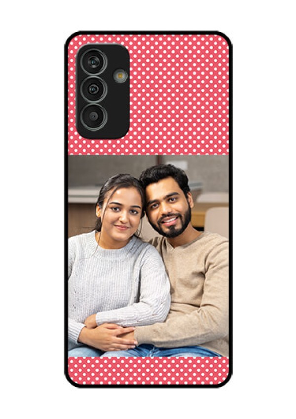 Galaxy M13 4G Custom Glass Phone Case - White Dotted Design