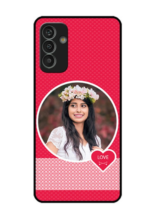 Galaxy M13 4G Personalised Glass Phone Case - Pink Pattern Design