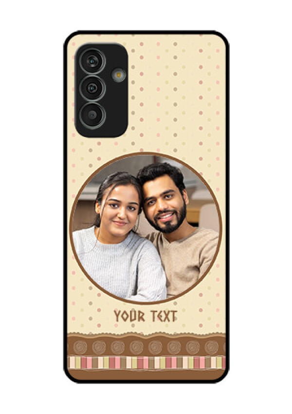 Galaxy M13 4G Custom Glass Mobile Case - Brown Dotted Mobile Case Design