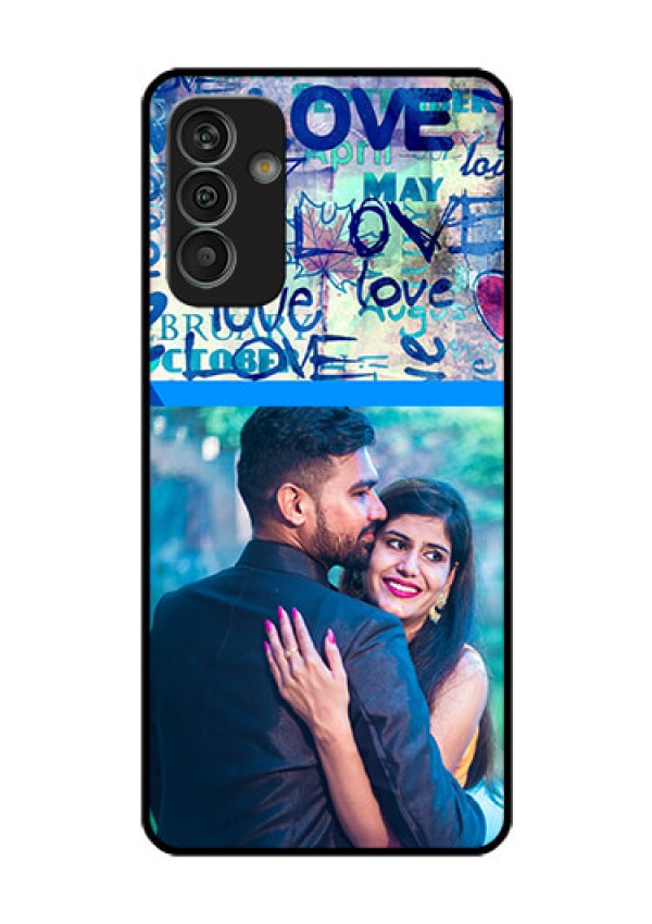 Galaxy M13 4G Custom Glass Mobile Case - Colorful Love Design