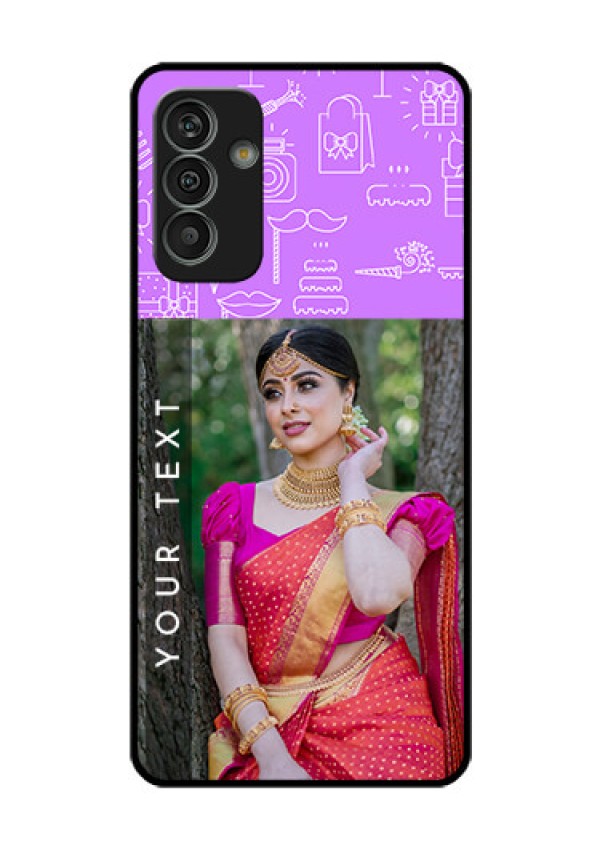 Galaxy M13 4G Custom Glass Mobile Case - Birthday Icons Design