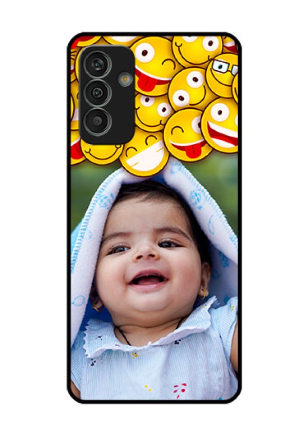 Galaxy M13 4G Custom Glass Mobile Case - with Smiley Emoji Design