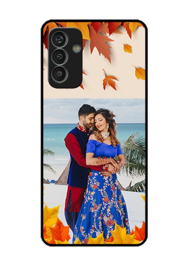 Galaxy M13 4G Photo Printing on Glass Case - Autumn Maple Leaves Design