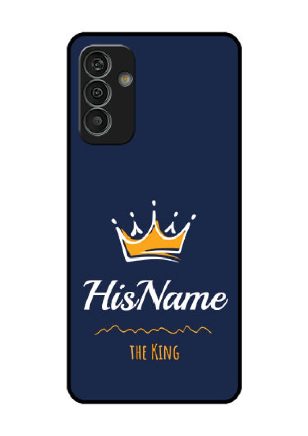Galaxy M13 4G Glass Phone Case King with Name