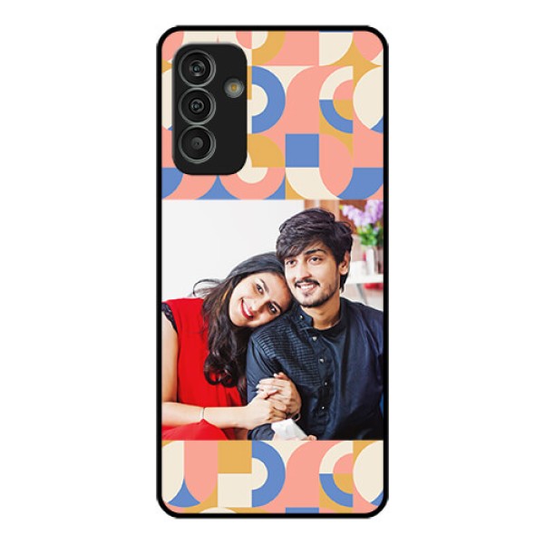 Galaxy M13 4G Photo Printing on Glass Case - Semi-circle Maze Pattern Design